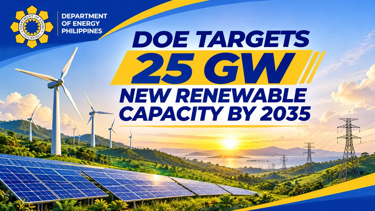 DOE targets 25 GW of new renewable capacity by 2035, with solar panels and wind turbines