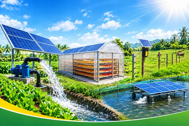 Agricultural solar drying and sustainable farming setup